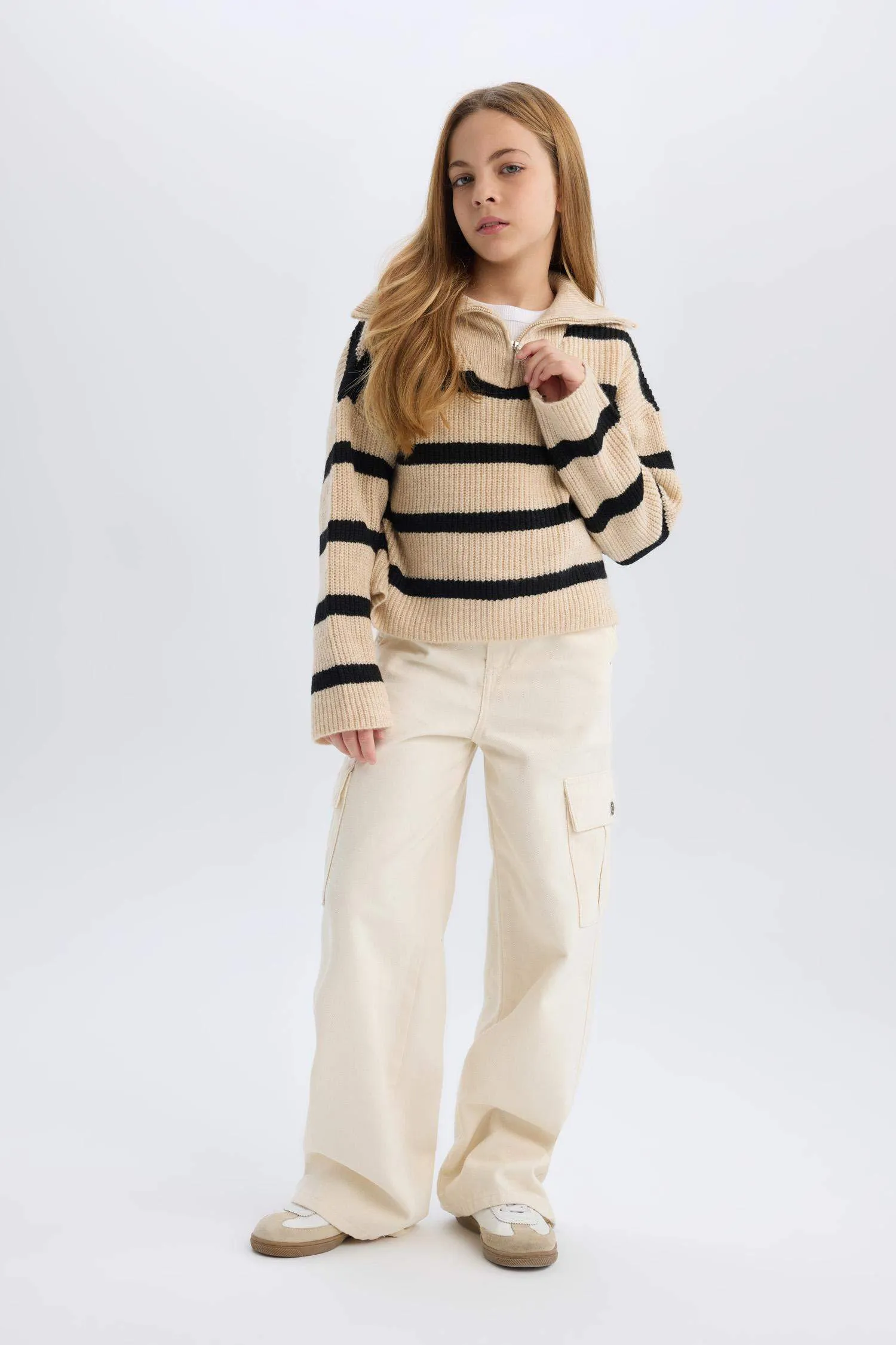 Girls Wide Leg Cargo Wide Leg Jean Pants