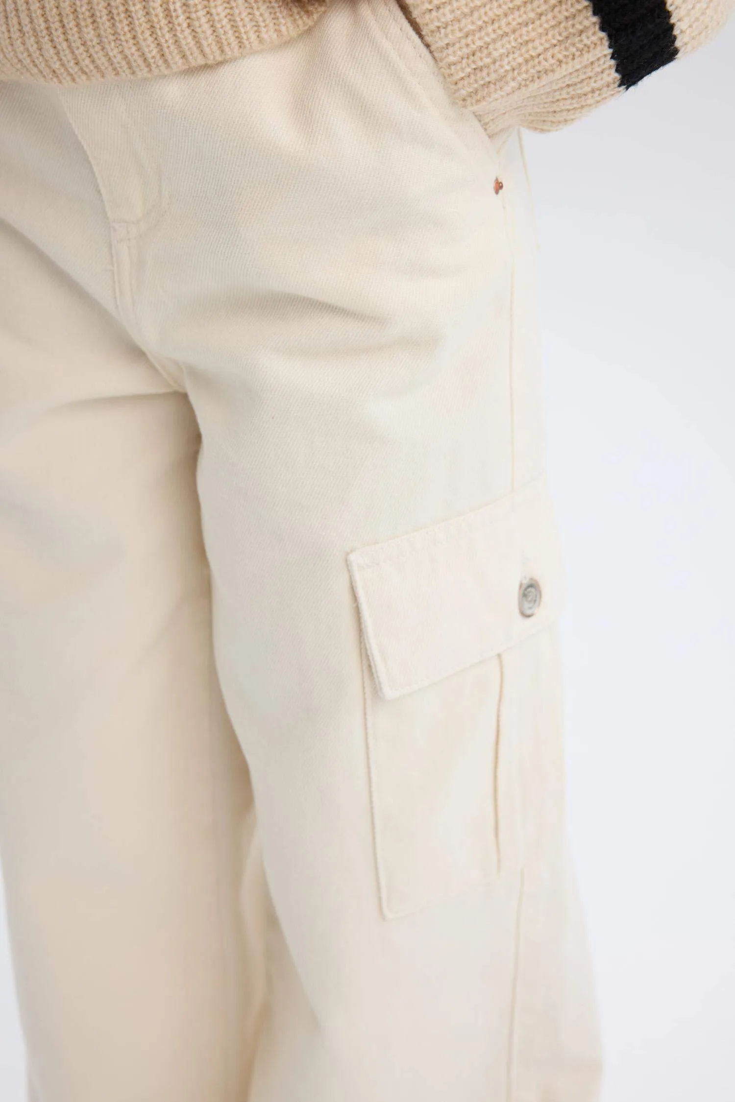 Girls Wide Leg Cargo Wide Leg Jean Pants