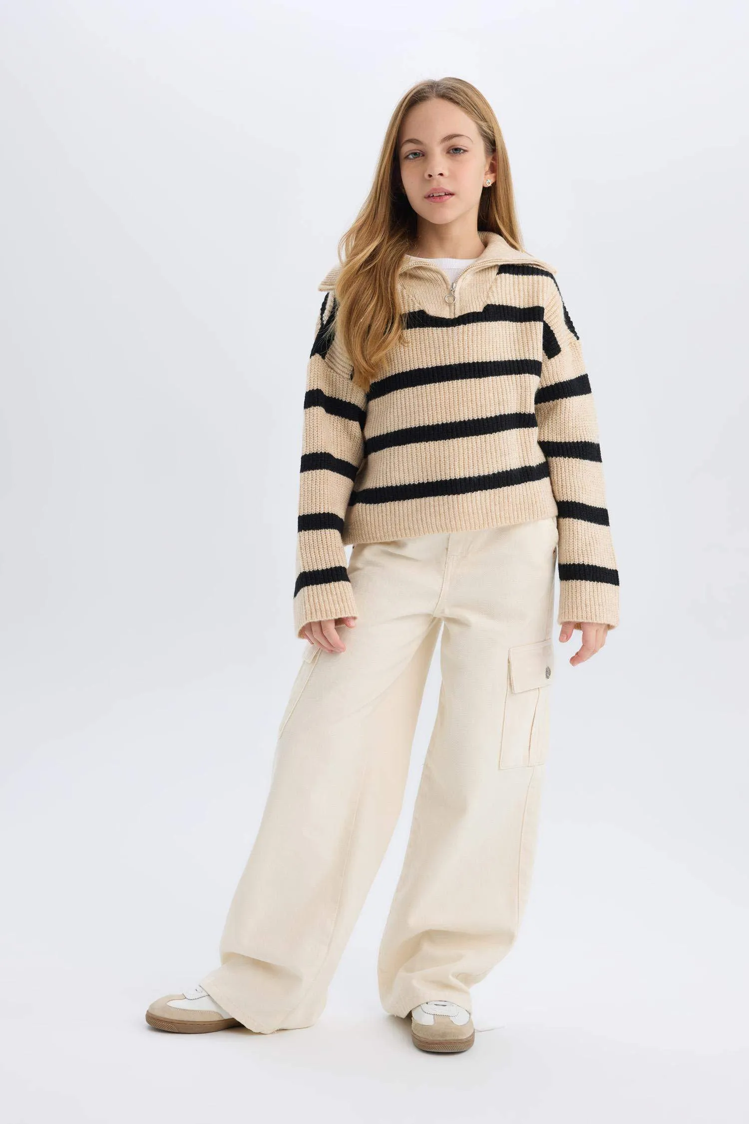 Girls Wide Leg Cargo Wide Leg Jean Pants