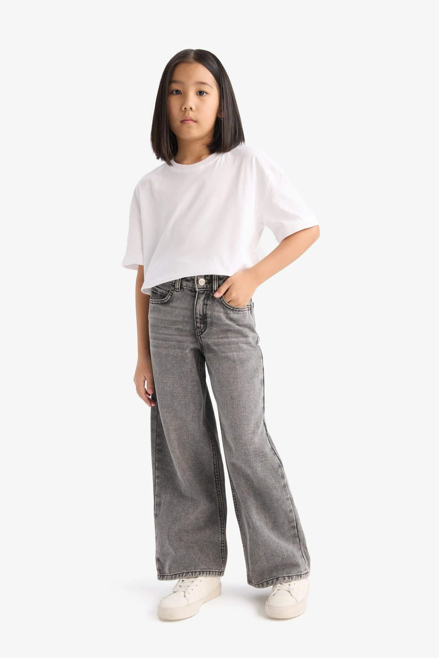Girls Wide Legs Jean Pants