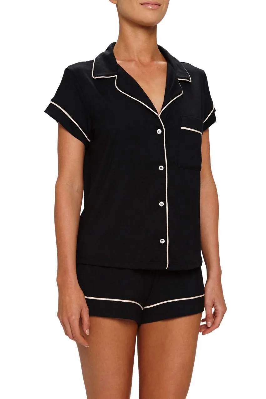 Gisele Black/Sorbet Pink Shortie PJ Set