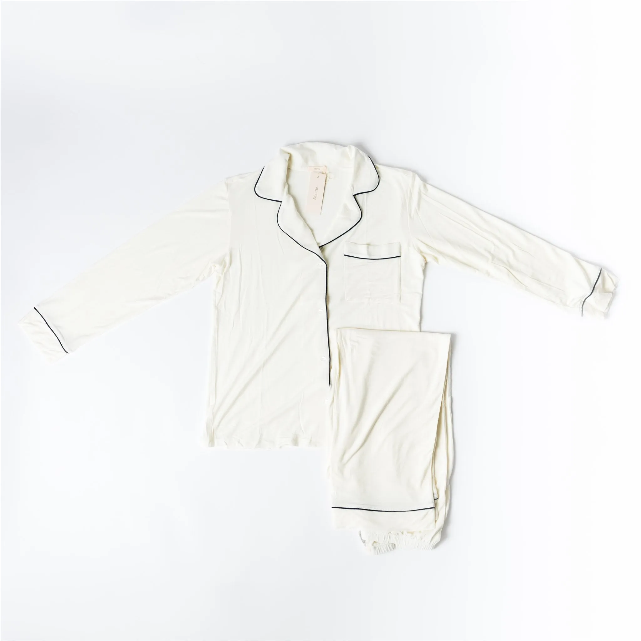 Gisele Ivory/Navy Long Sleeve Pant Set