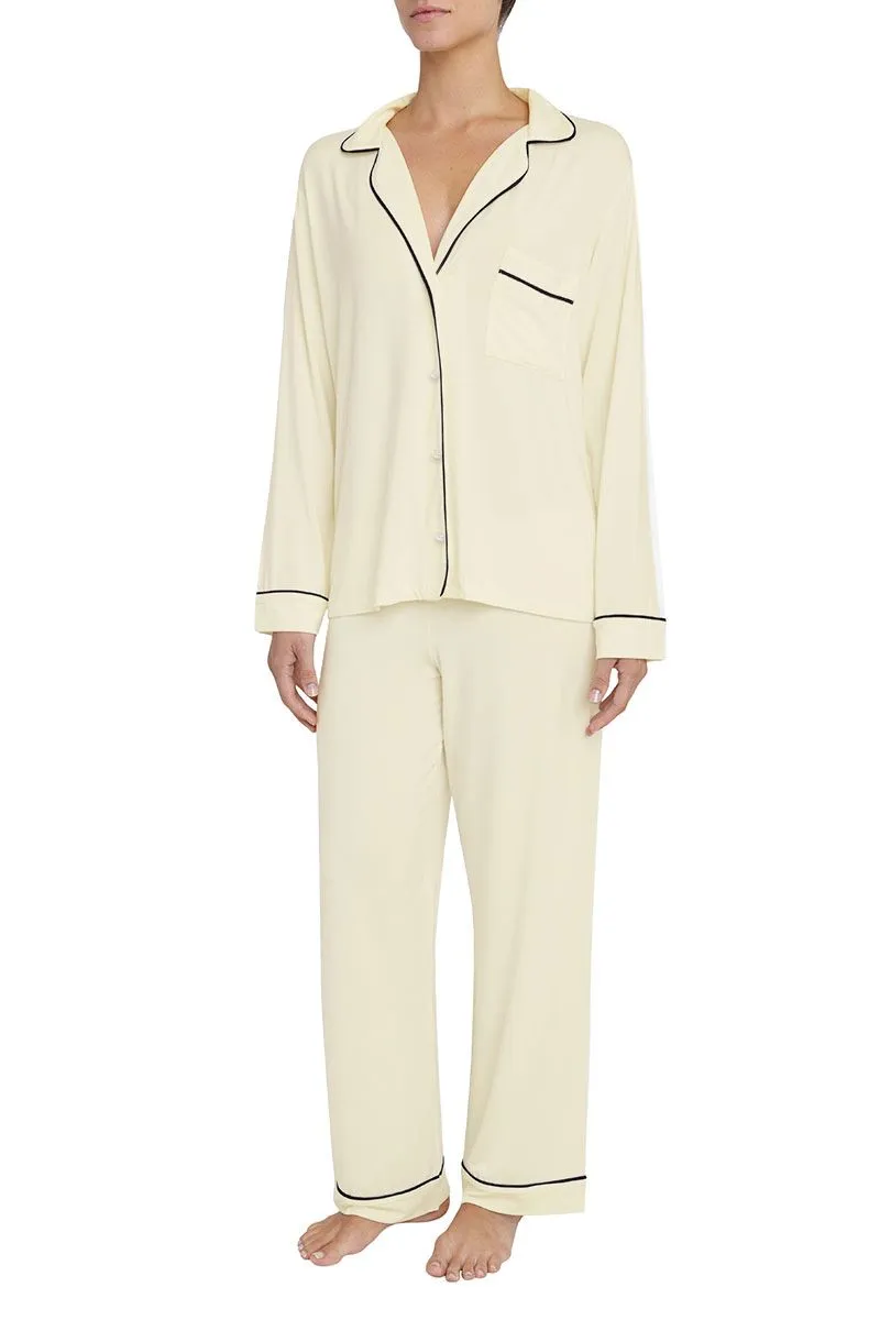 Gisele Ivory/Navy Long Sleeve Pant Set