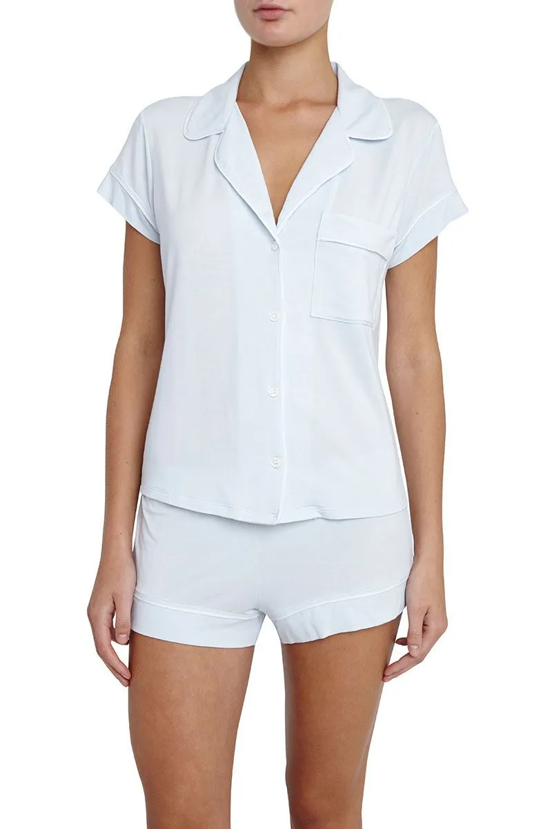 Gisele Water Blue Short Sleeve Shorts Set