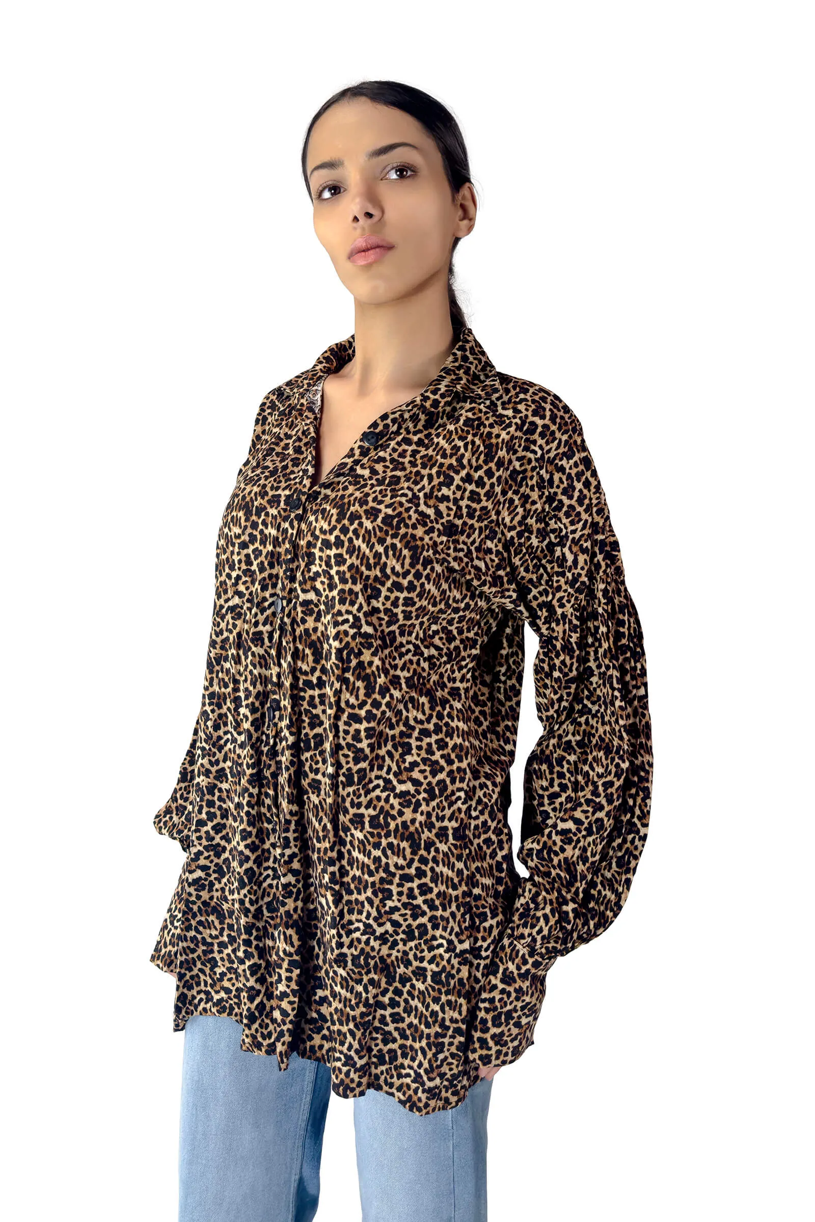 Golden Leopard Oversized Shirt
