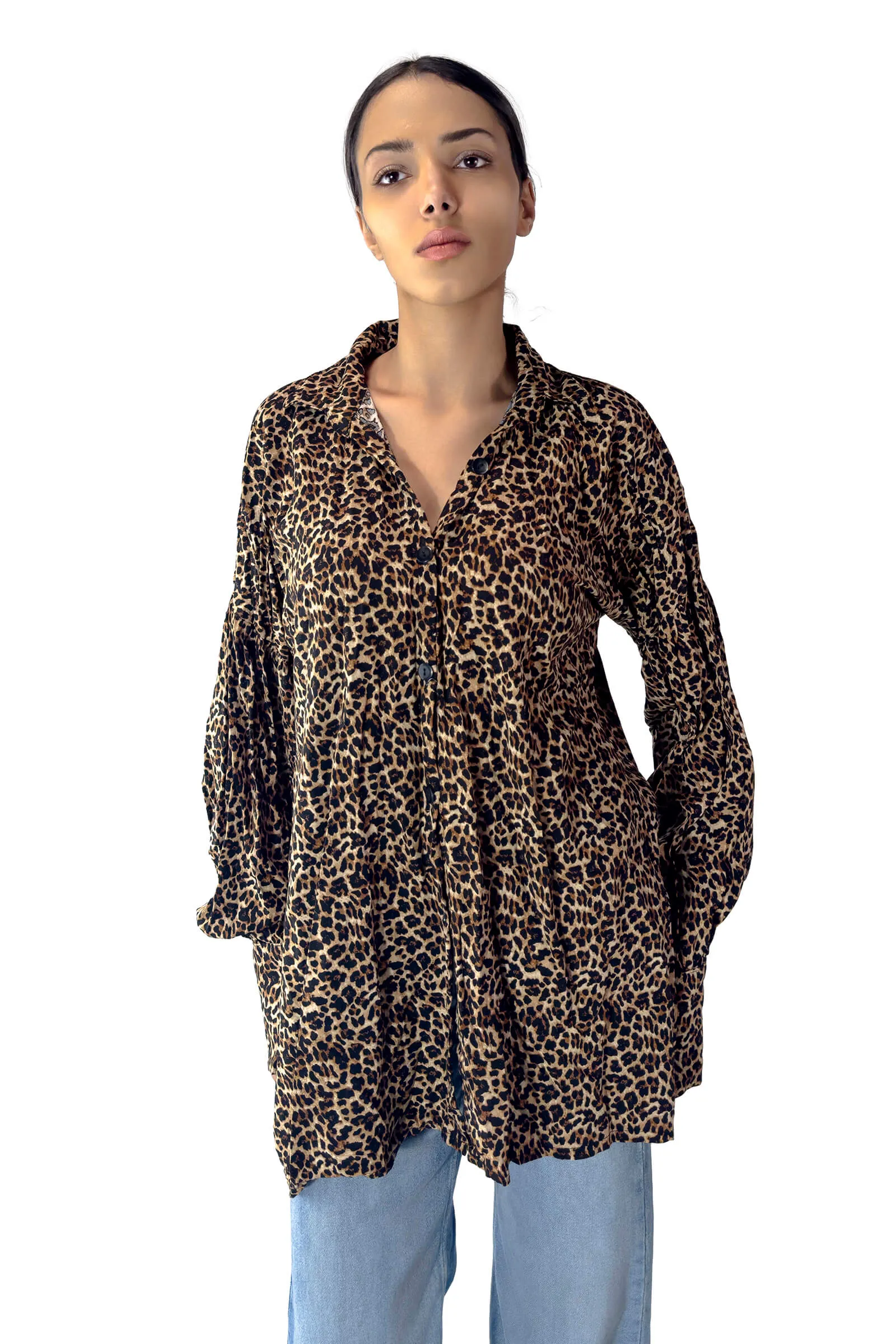 Golden Leopard Oversized Shirt