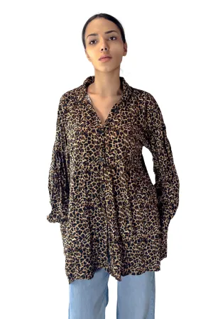 Golden Leopard Oversized Shirt