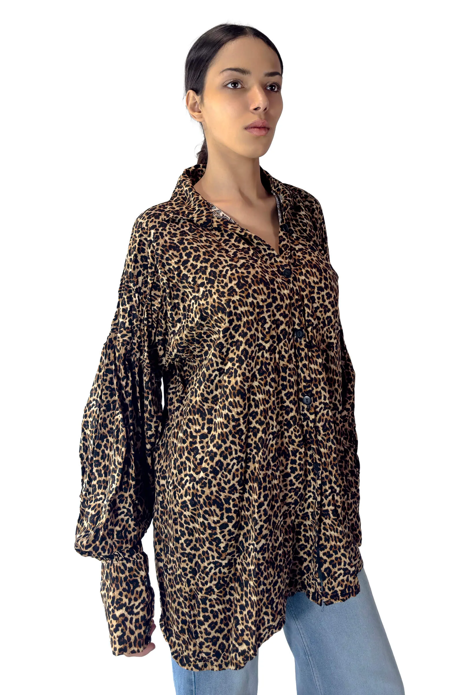 Golden Leopard Oversized Shirt