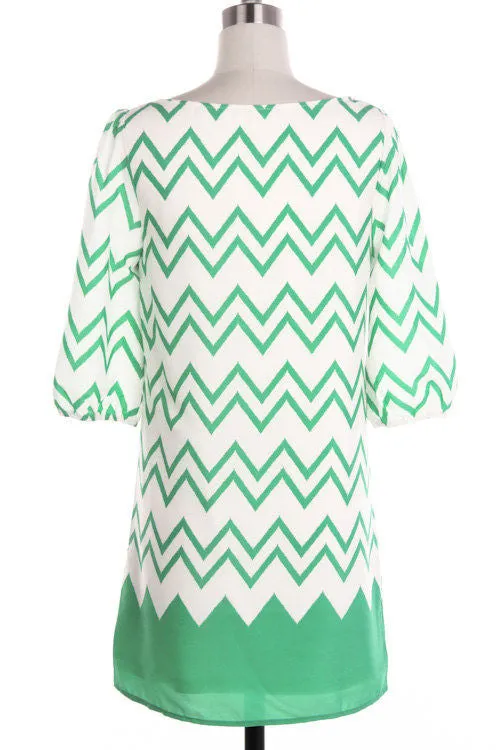 Green Chevron Blouse