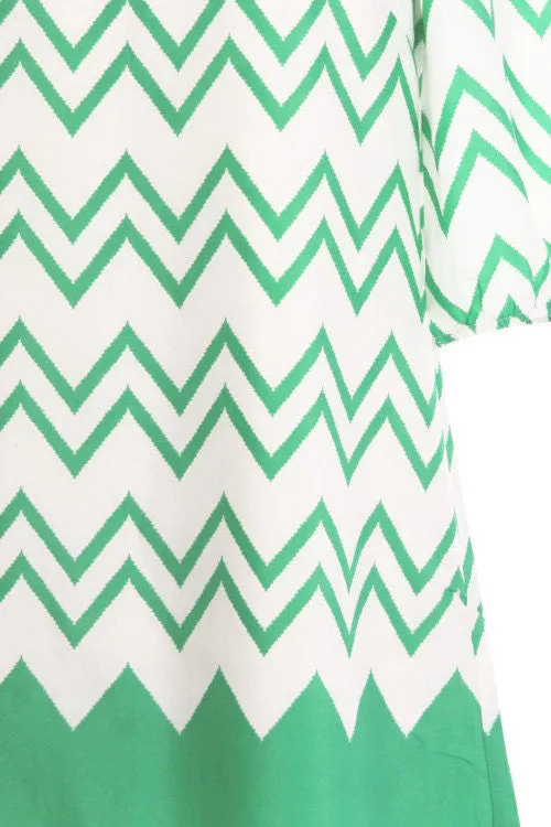 Green Chevron Blouse