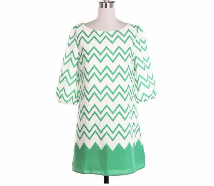 Green Chevron Blouse