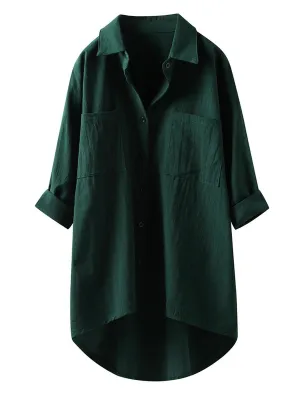 Green Oversized Longline Shirt