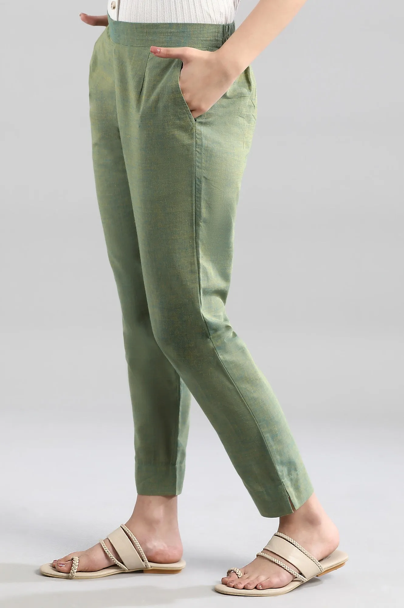 Green Straight Trousers