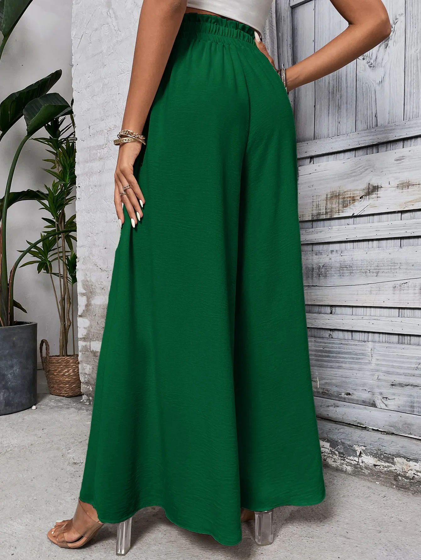 Green Wide Leg Trouser