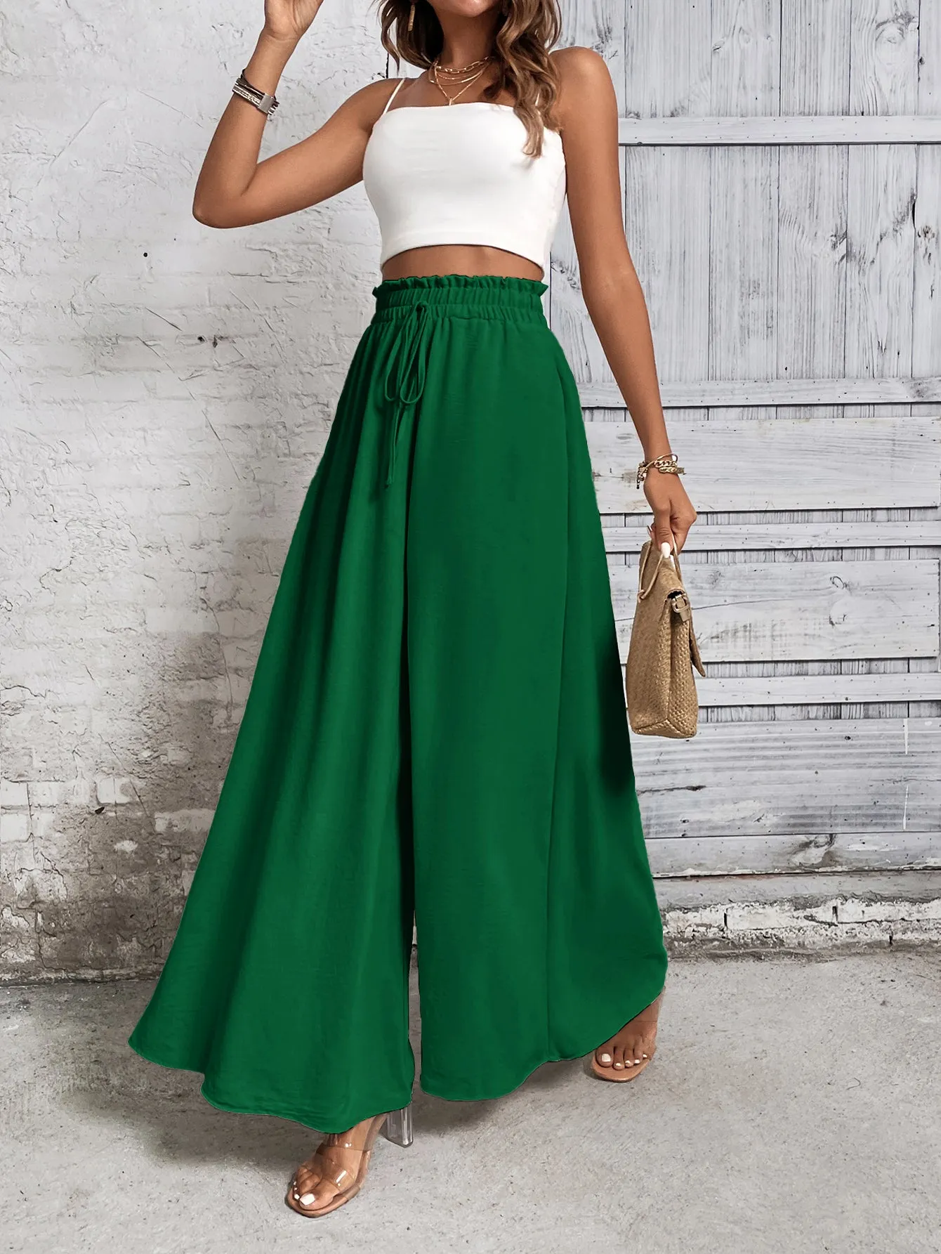 Green Wide Leg Trouser