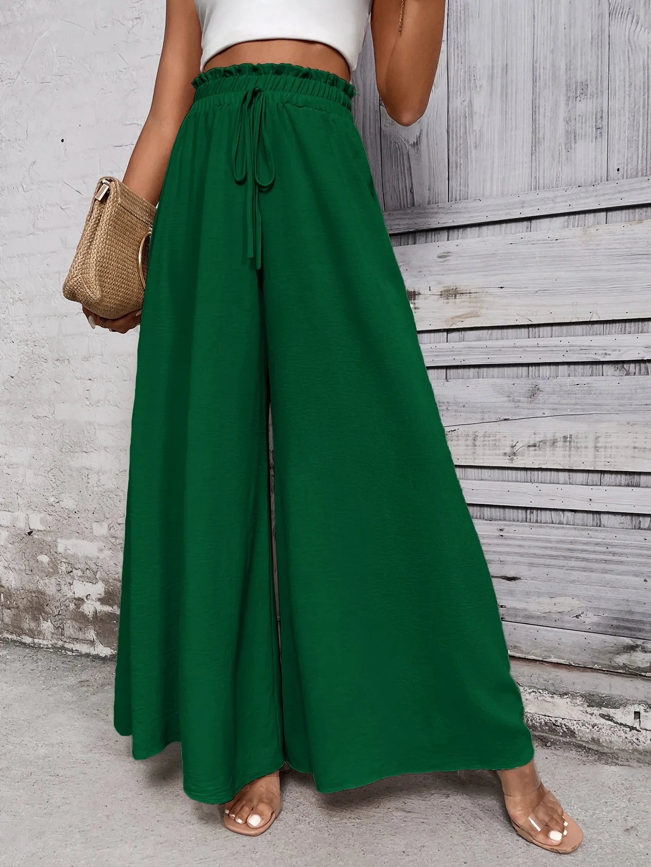 Green Wide Leg Trouser