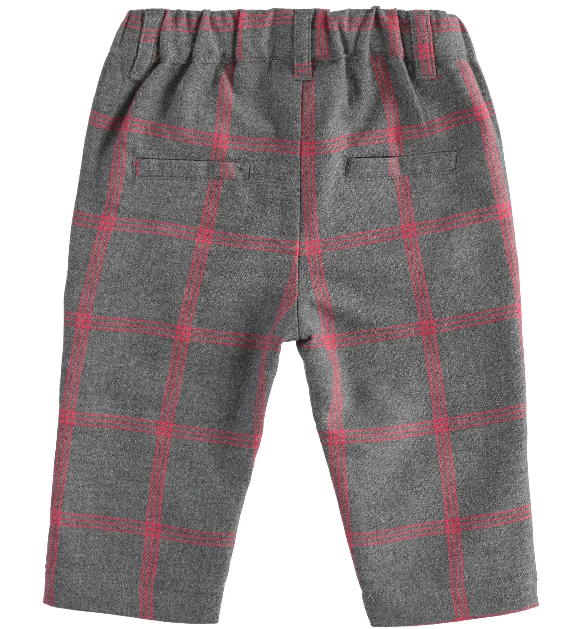 Grey and Red Check Trousers