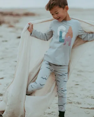 Grey Seagull Print Leggings