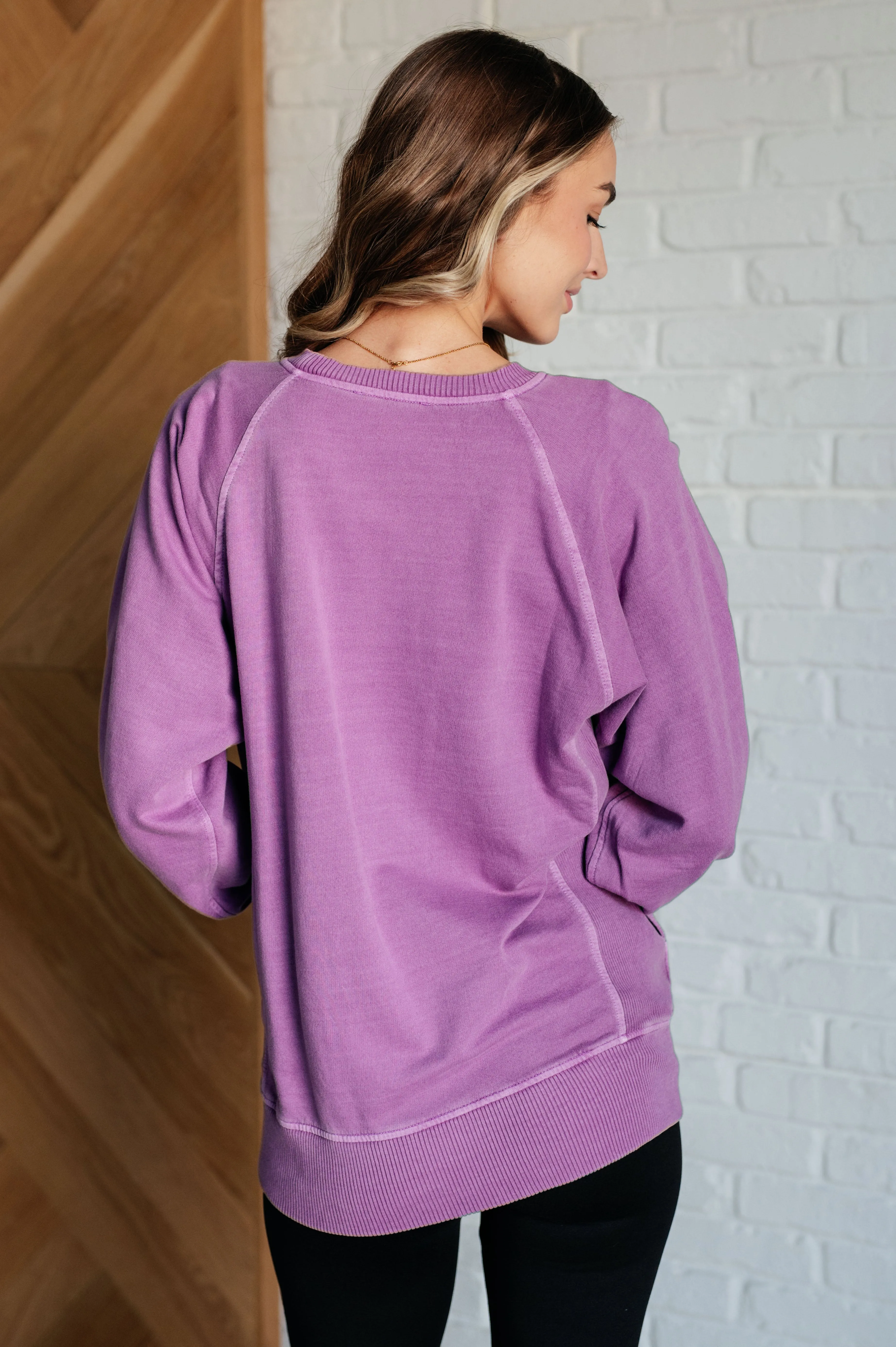 Hazel Blues® |  Hands Down Favorite Sweatshirt in Light Plum