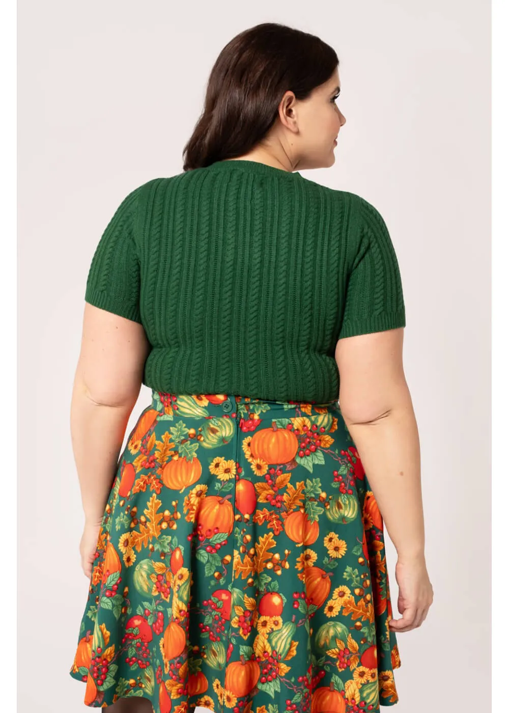 Hell Bunny Autumn Pumpkin 40's Top Green
