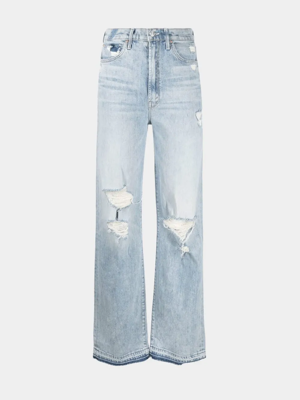 High-Rise Wide-Leg Distressed Jeans