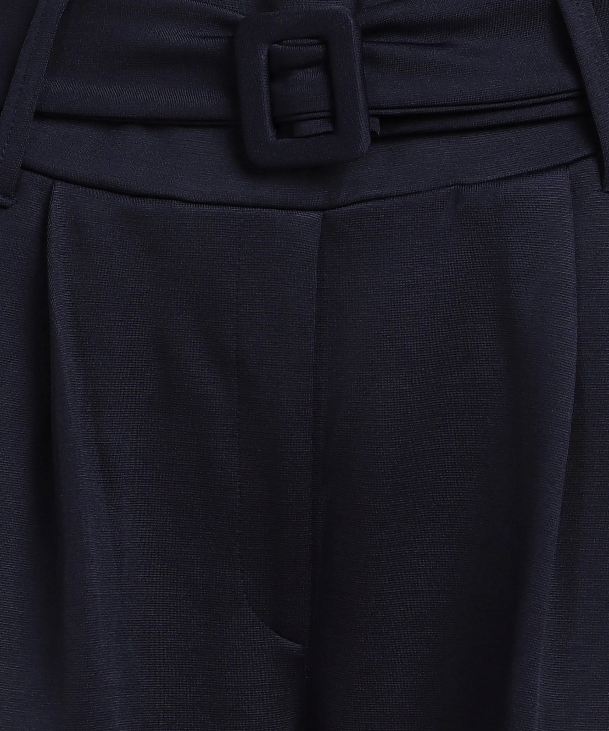 High Waist Formal Wide Leg Parallel Trouser with Belt