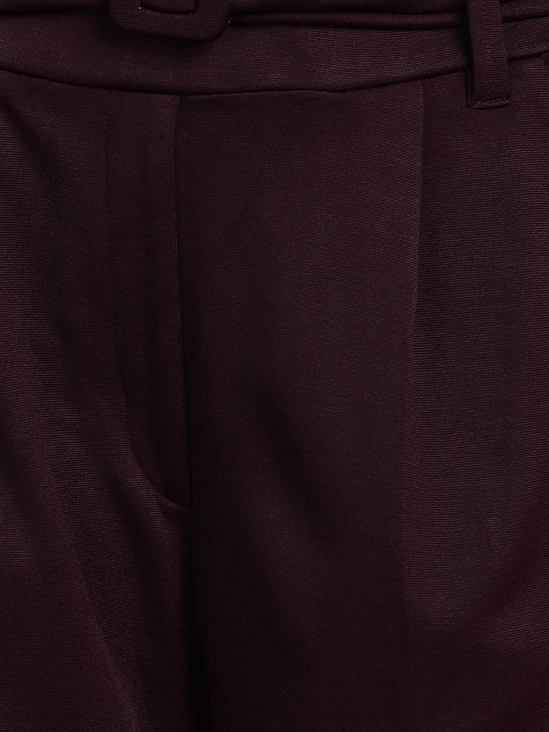 High Waist Formal Wide Leg Parallel Trouser with Belt