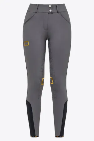 High Waist Full Grip Riding Breeches - Grey