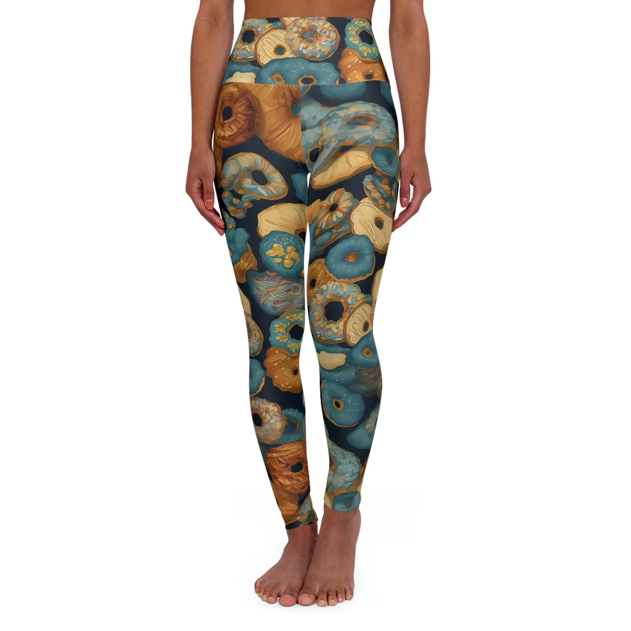 High Waisted Leggings - Astrid Vrksasana Anime Donuts