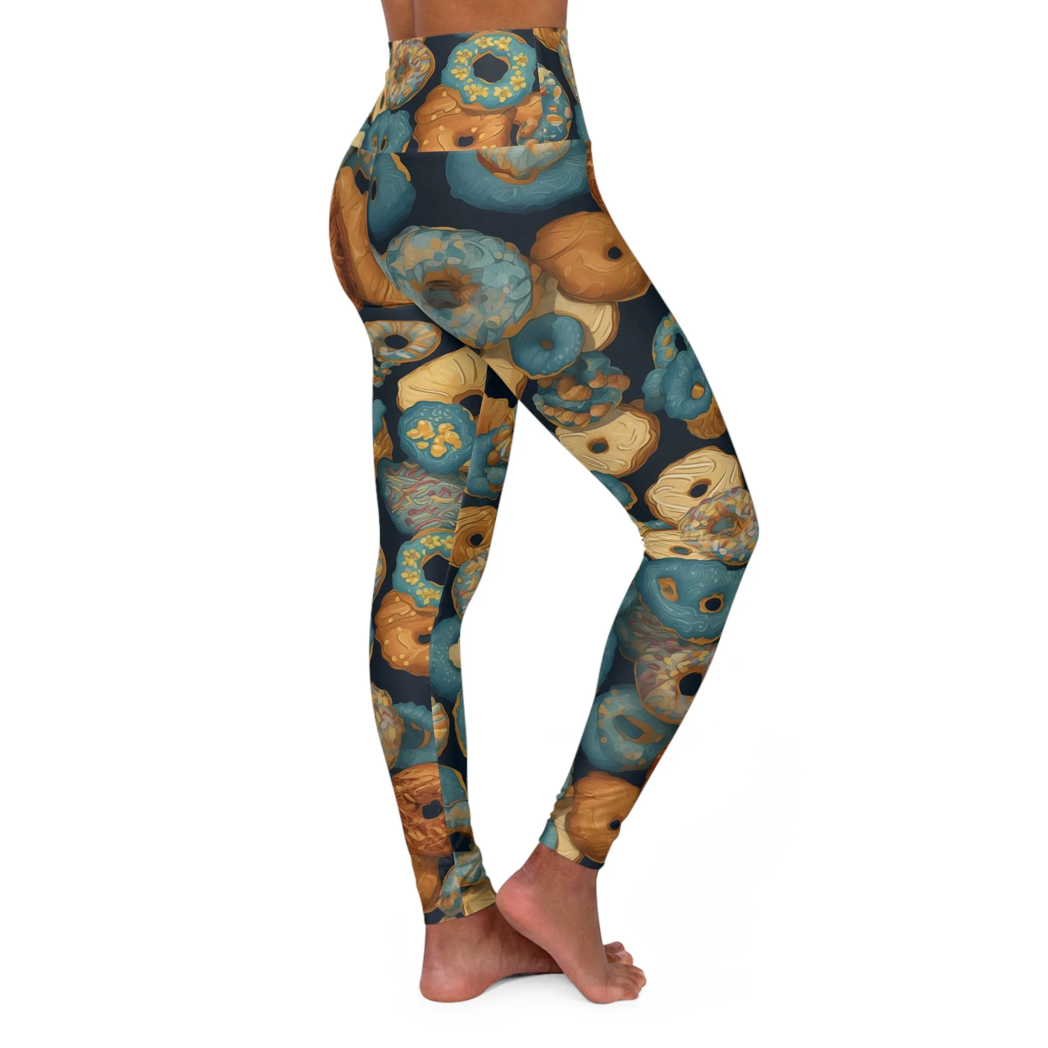 High Waisted Leggings - Astrid Vrksasana Anime Donuts