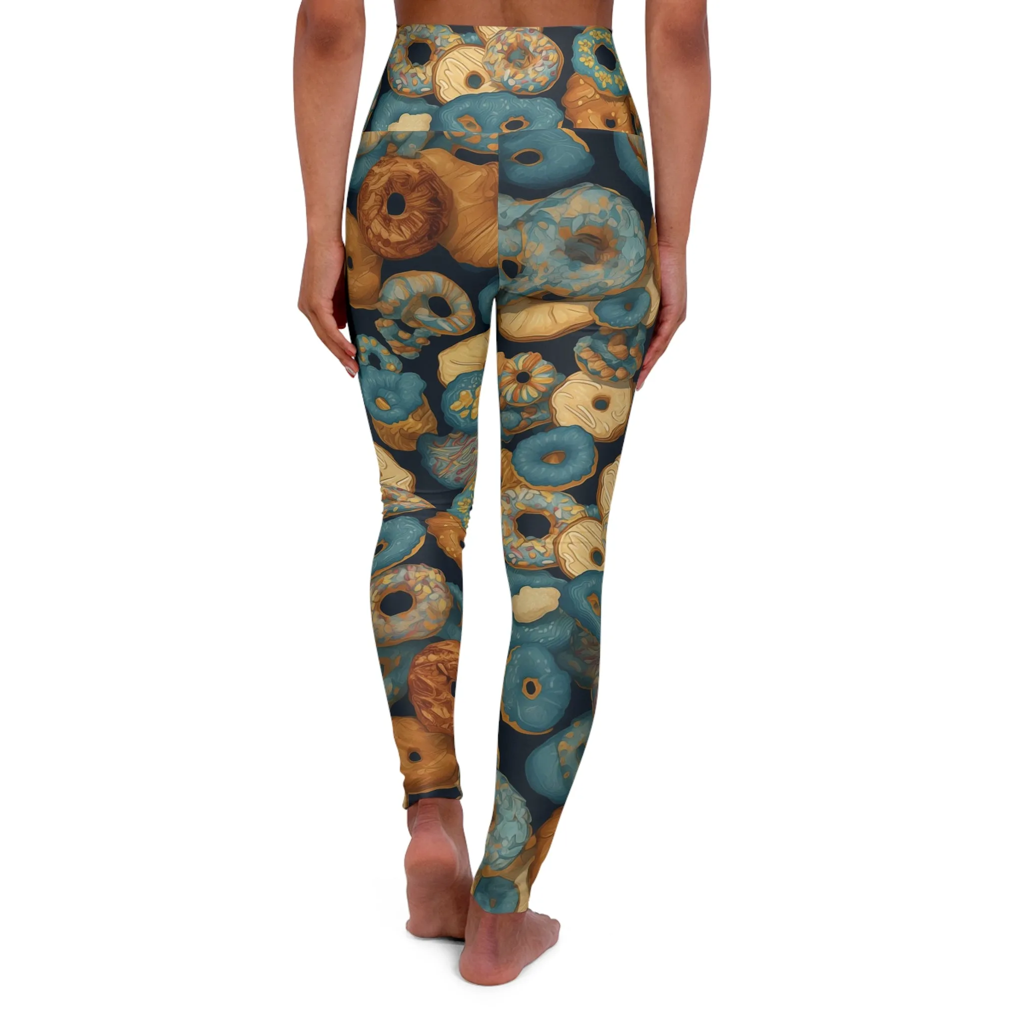 High Waisted Leggings - Astrid Vrksasana Anime Donuts