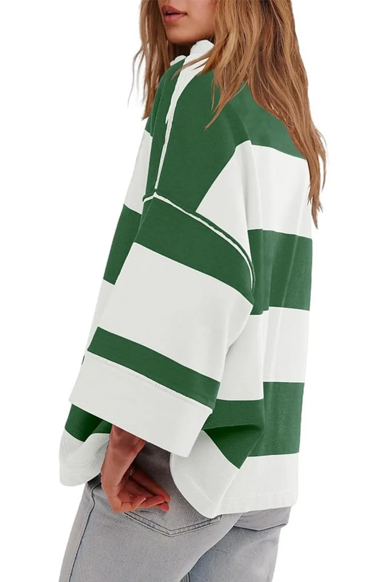 HTS1230 Quarter-Zip Oversized Pullover Top