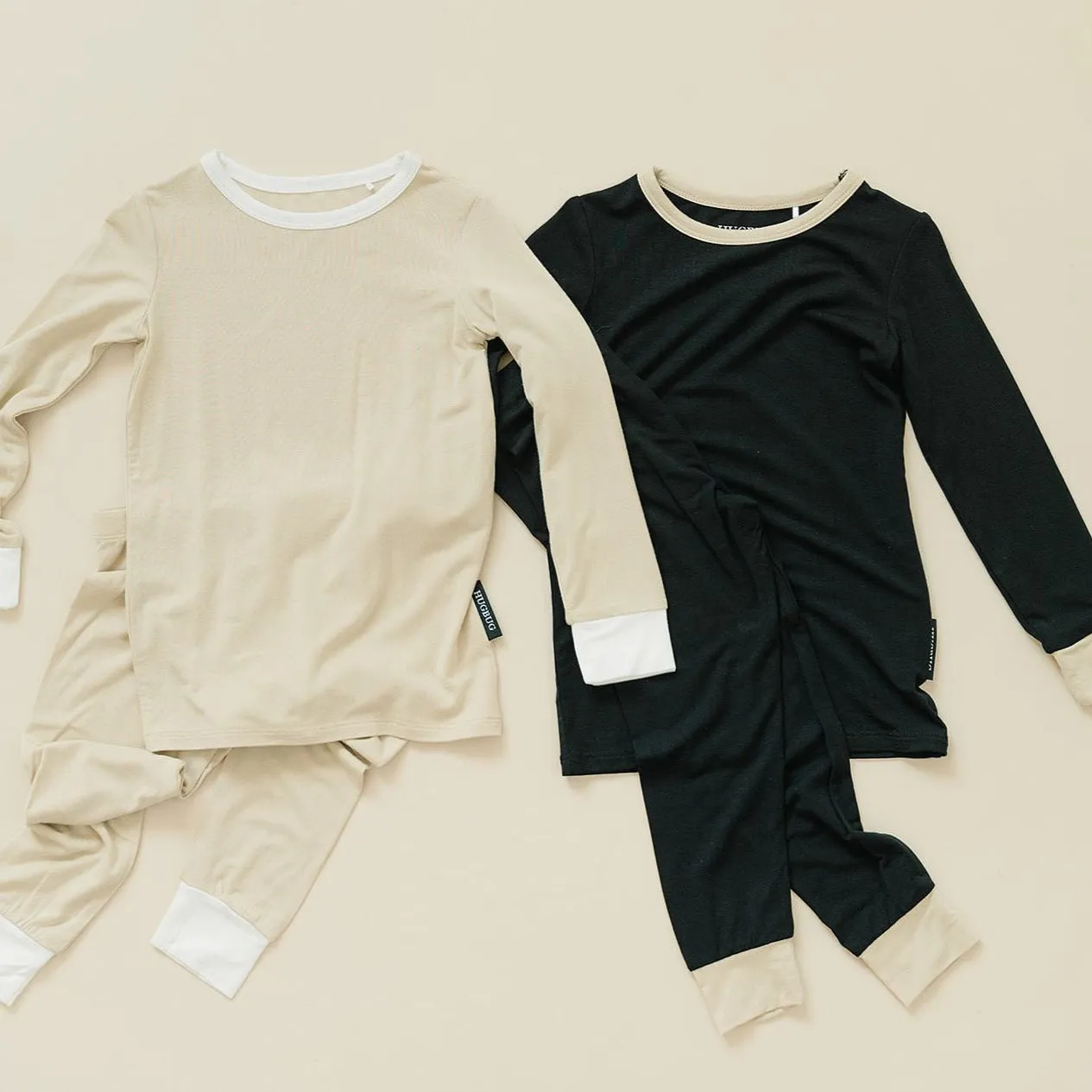 HUGBUG Bamboo Black/Nude Cuff Pajama Set