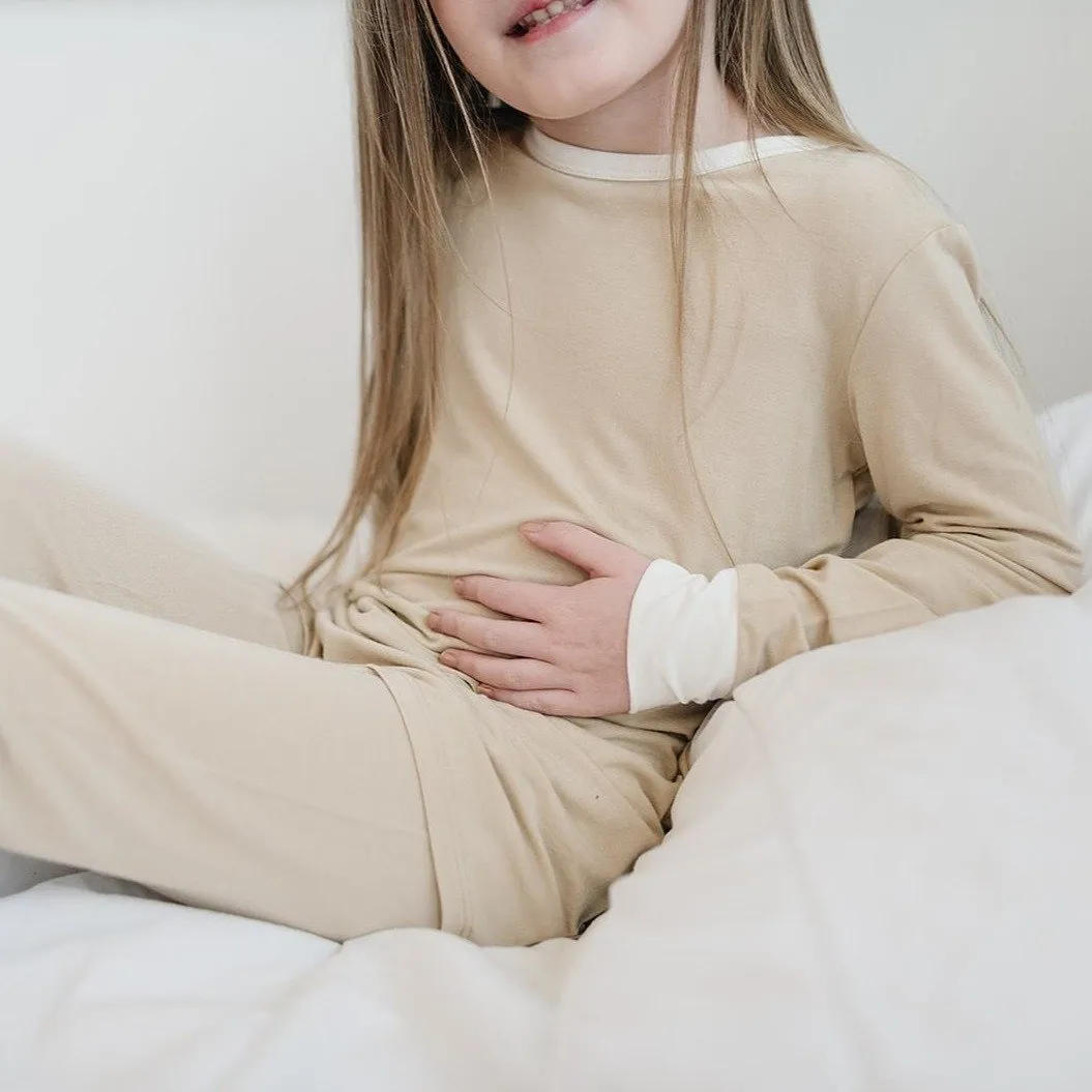 HUGBUG Bamboo Nude/Milk Cuff Pajama Set