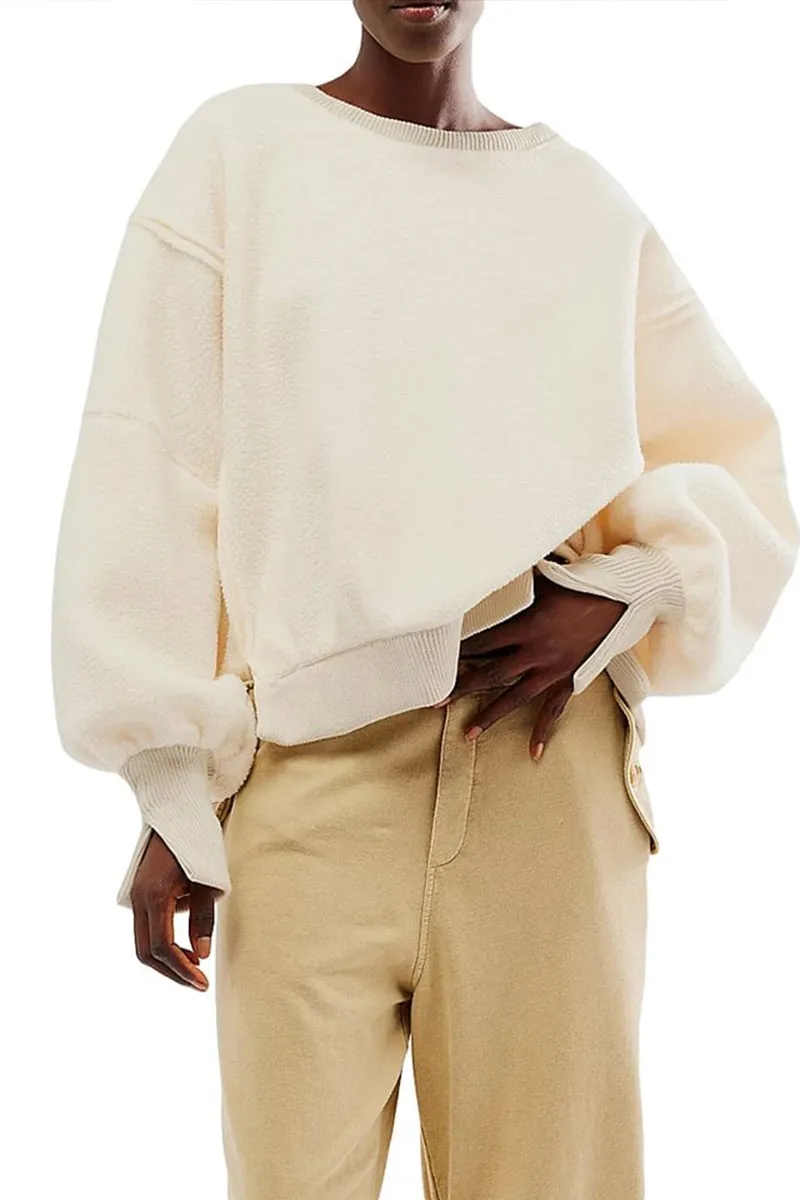 HWS1136 Cozy Cloud Fleece Pullover Top