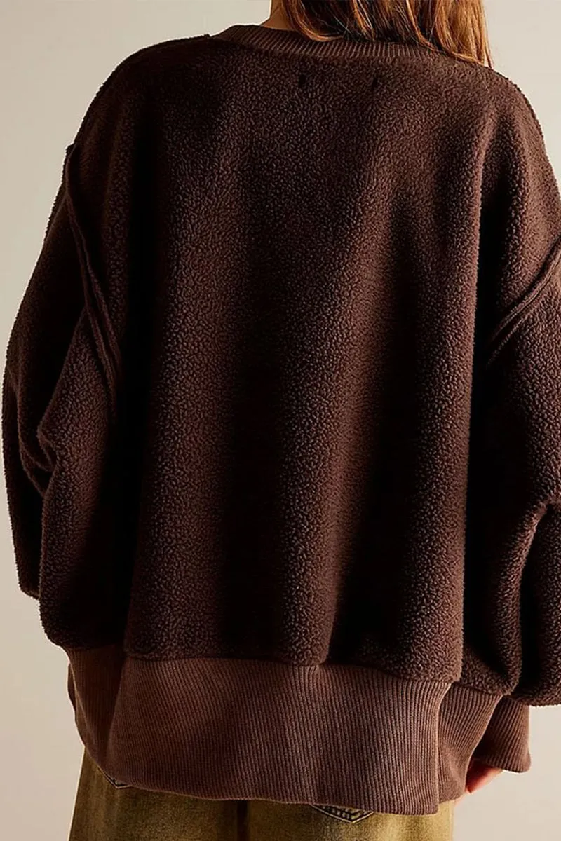 HWS1136 Cozy Cloud Fleece Pullover Top