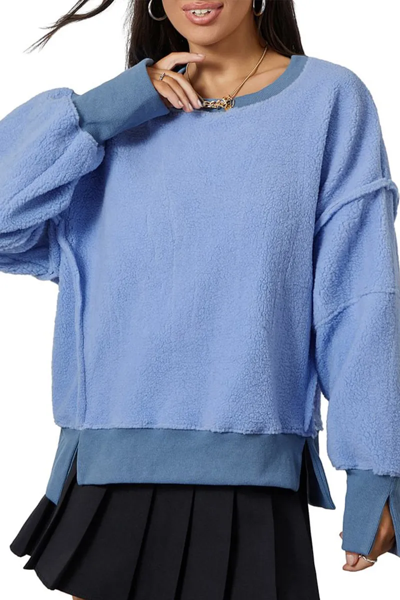 HWS1136 Cozy Cloud Fleece Pullover Top