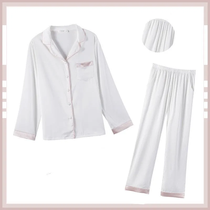 Ice Silk Pajamas Women Summer Short-sleeved Shorts Two-piece Suit