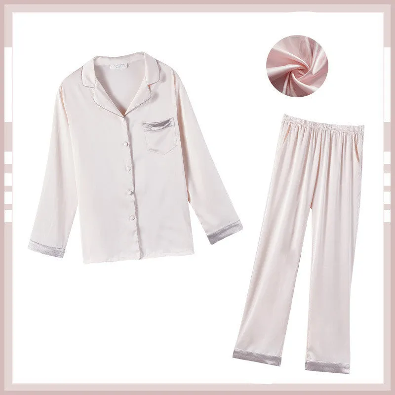 Ice Silk Pajamas Women Summer Short-sleeved Shorts Two-piece Suit