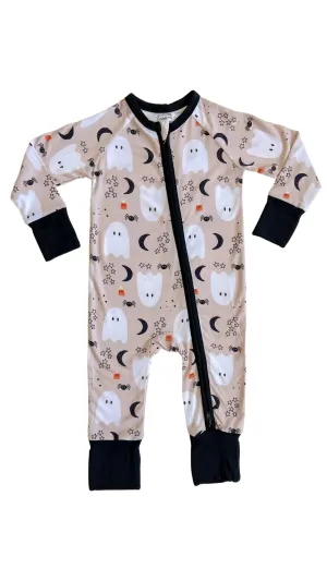 In My Jammers Neutral Halloween Zipper Romper
