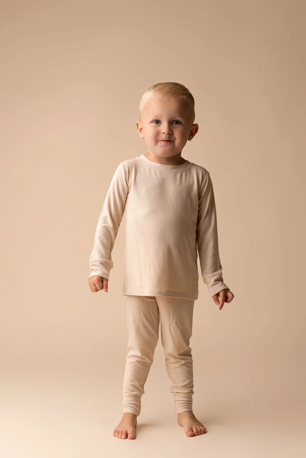 In My Jammers Solid Nude Ribbed L/S 2pc PJ Set