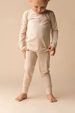 In My Jammers Solid Nude Ribbed L/S 2pc PJ Set