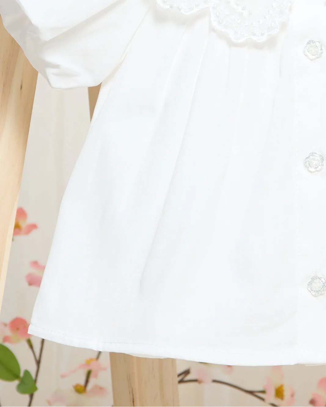 Infant Girls White Embossed Blouse