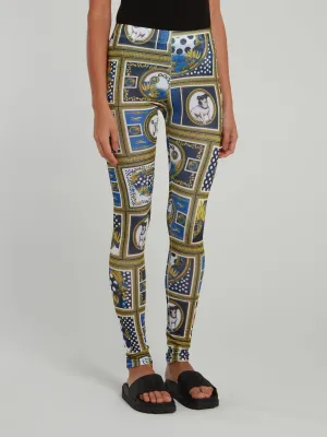 Jacquard Print High Waist Leggings
