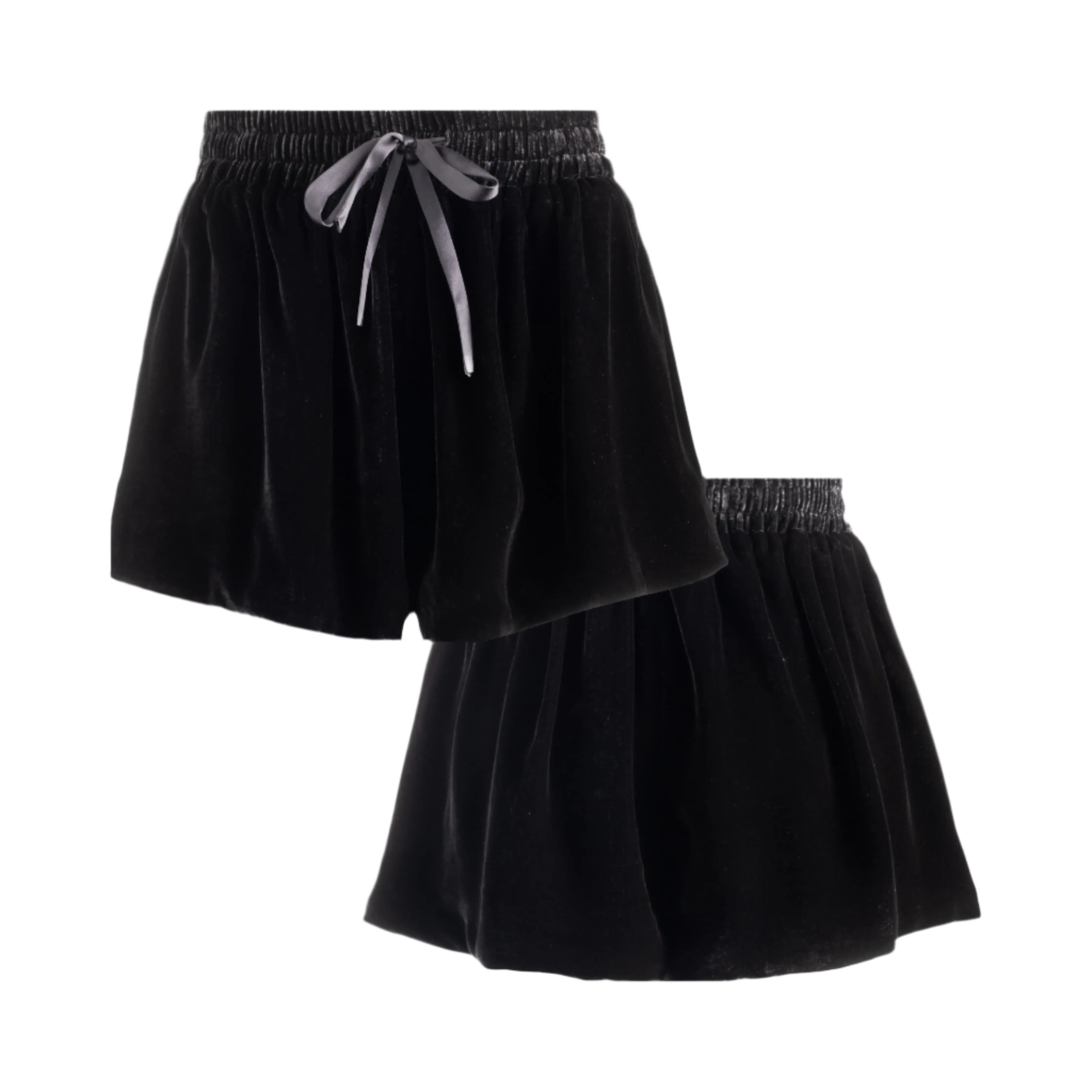 JOSEPHINE VELVET CAMISOLE & SHORT SET IN NOIRE - MADE TO ORDER