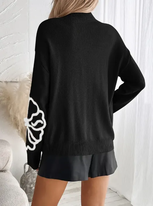 Kelsey - knitted jumper with floral embroidery