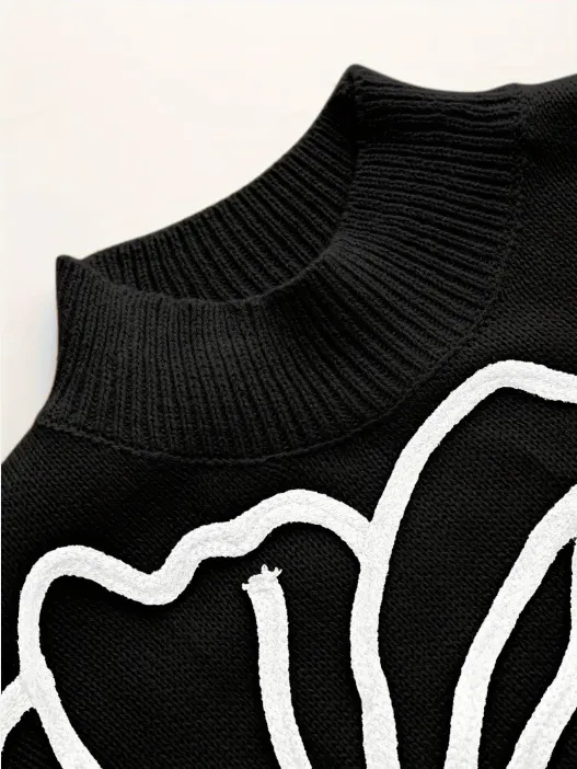 Kelsey - knitted jumper with floral embroidery