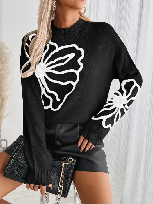 Kelsey - knitted jumper with floral embroidery