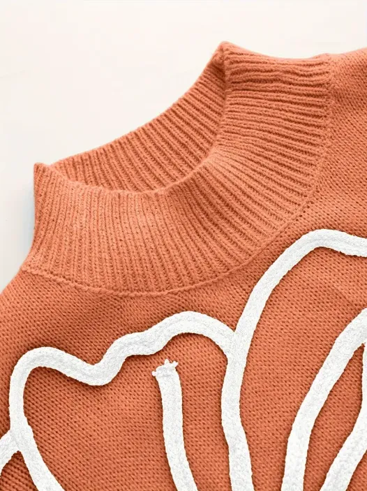 Kelsey - knitted jumper with floral embroidery