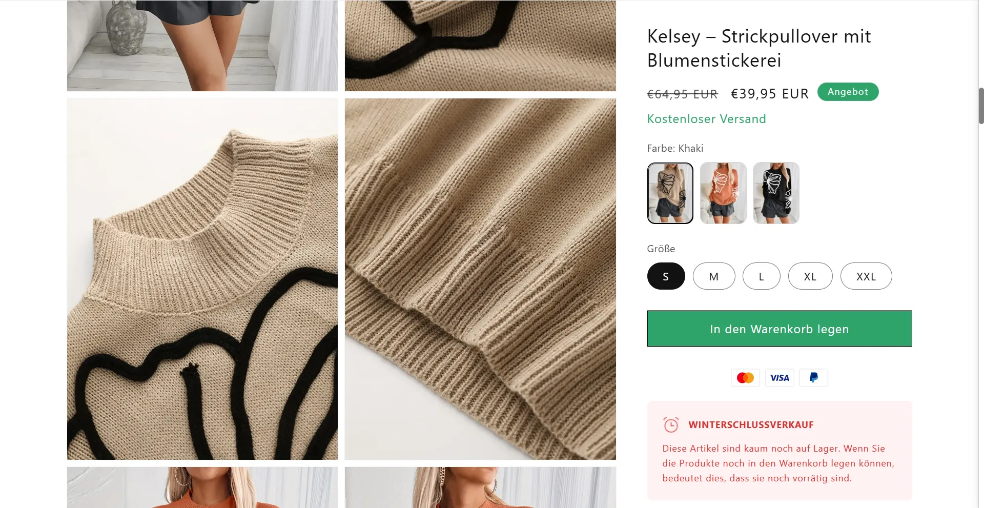 Kelsey - knitted jumper with floral embroidery